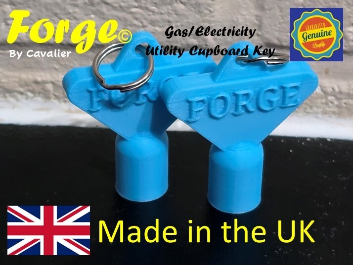 2 x Gas Electric Meter Box Utility Triangle Key Cupboard Sky Blue PLA Plastic
