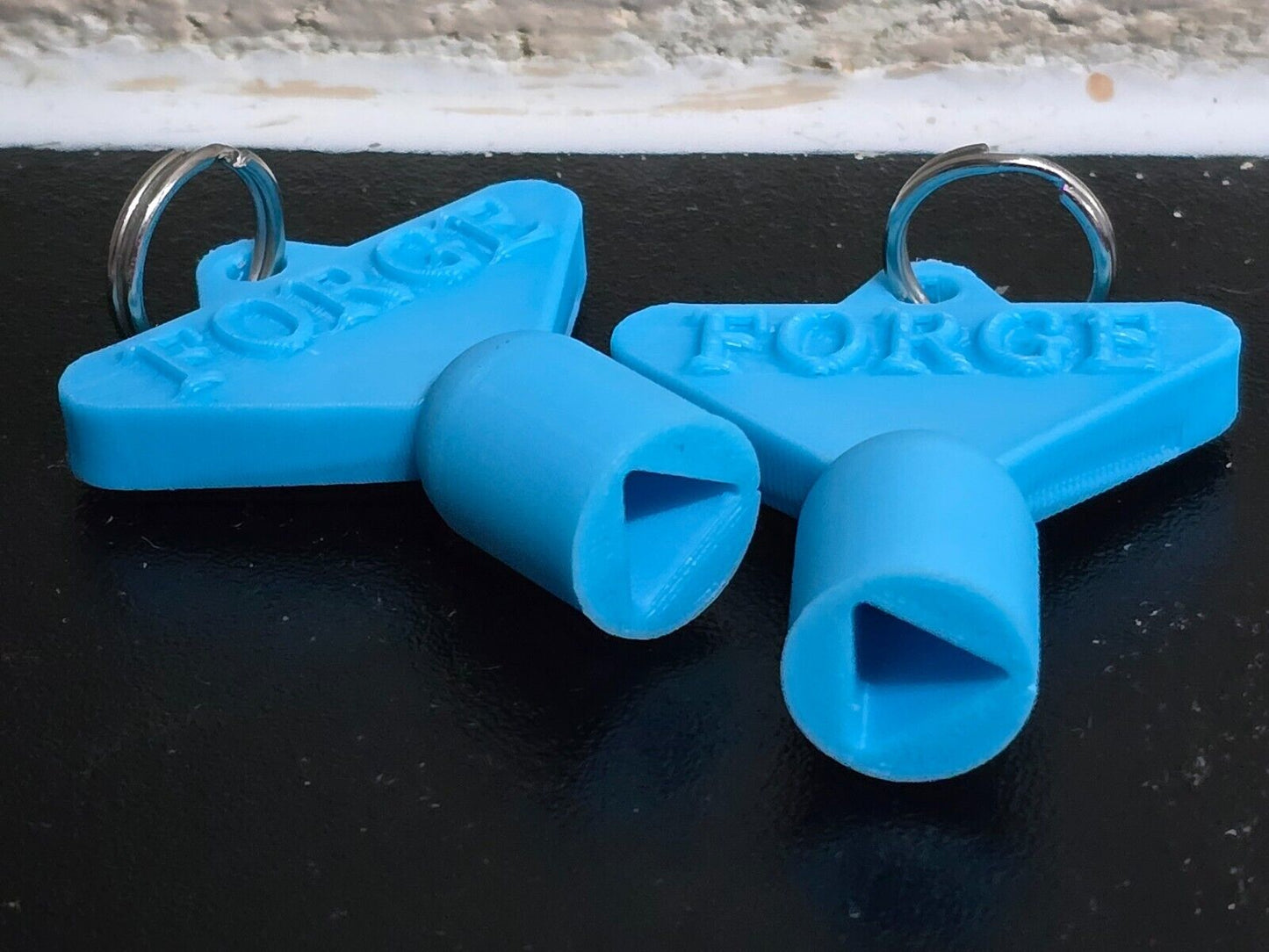2 x Gas Electric Meter Box Utility Triangle Key Cupboard Sky Blue PLA Plastic