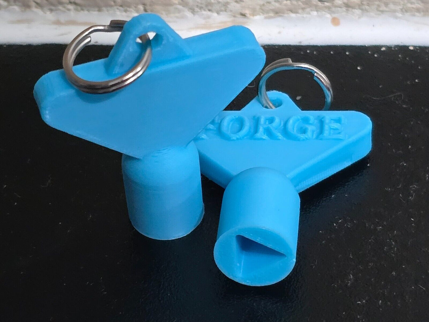 2 x Gas Electric Meter Box Utility Triangle Key Cupboard Sky Blue PLA Plastic