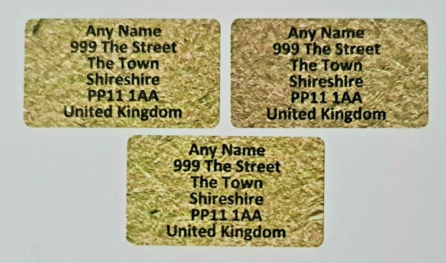 260 x Mini Chipboard Effect Personalised Name & Address Sticky Labels Stickers