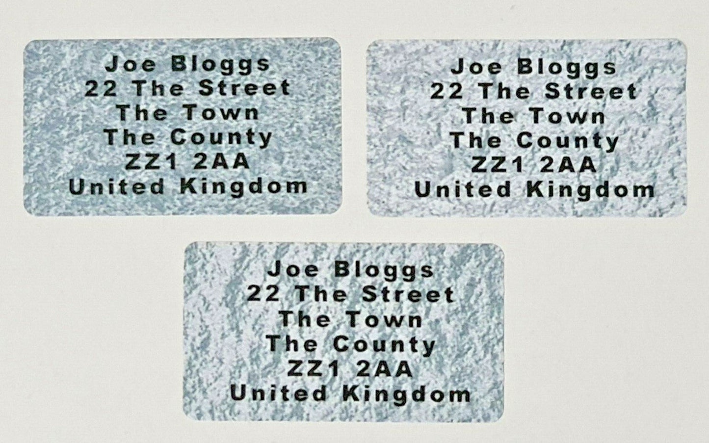 260 x Mini Silver Texture Personalised Name & Address Matte Labels Stickers