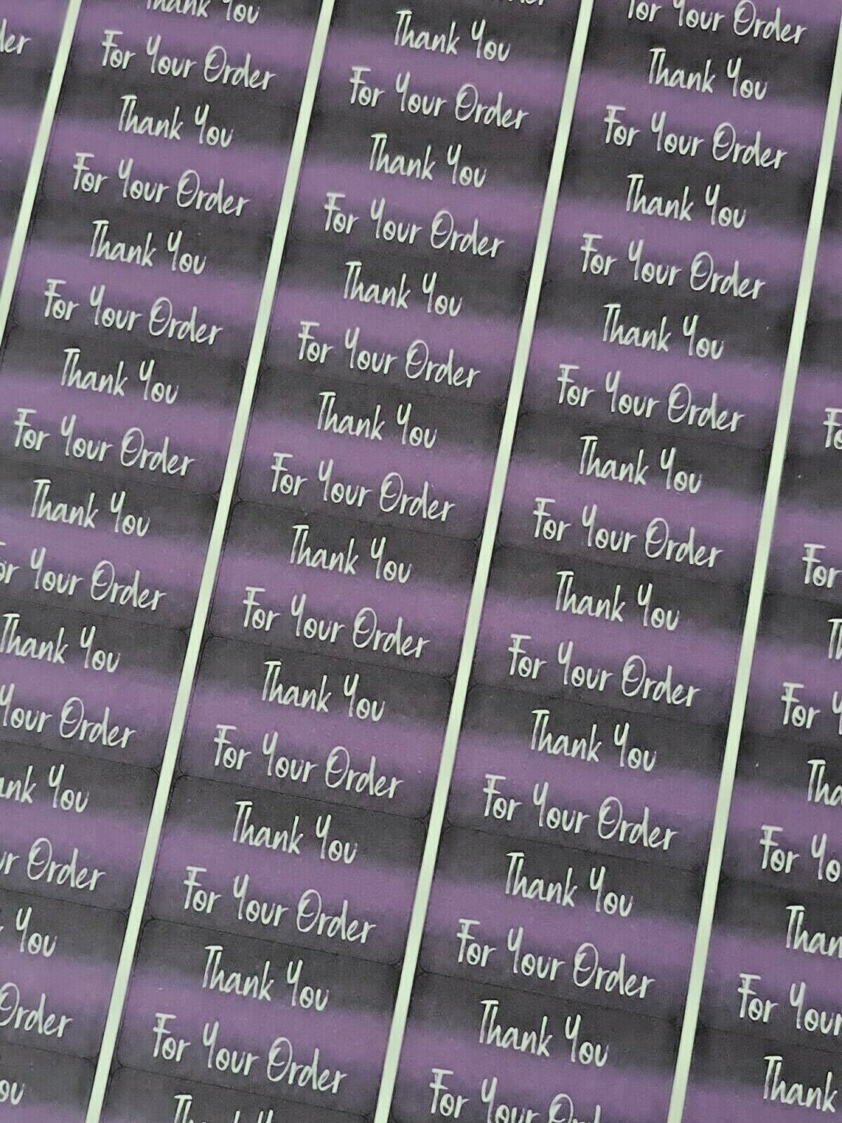 260 x Thank You for Your Order Labels Blackcurrant & Liquorice Matte Stickers