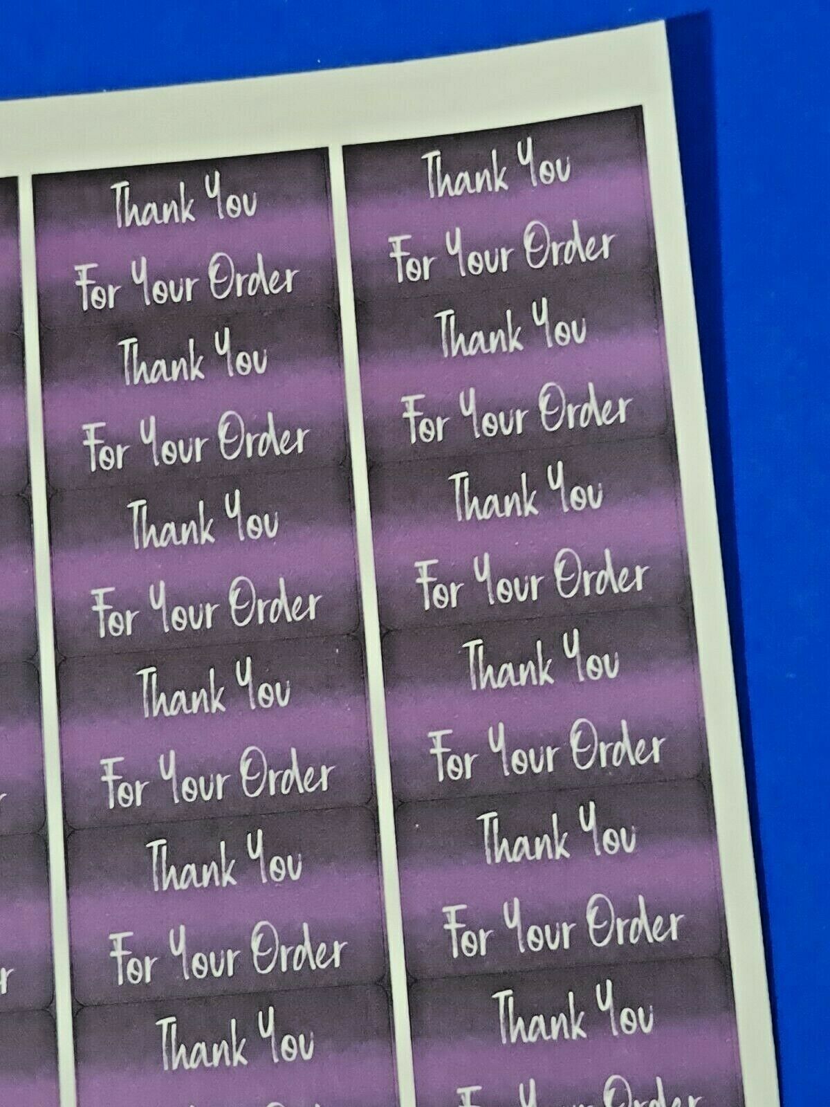 260 x Thank You for Your Order Labels Blackcurrant & Liquorice Matte Stickers