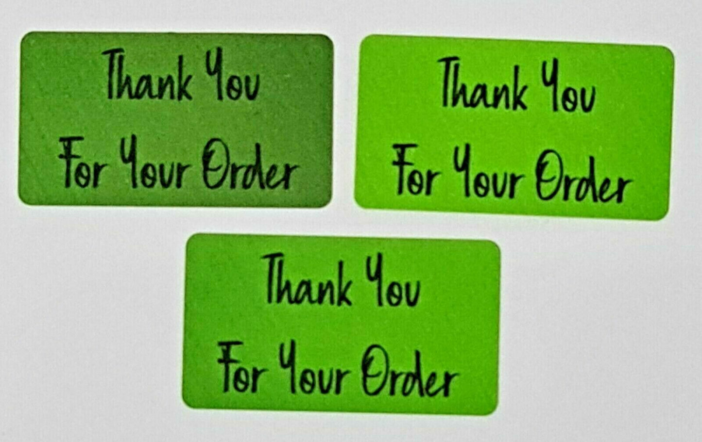 260 x Thank You for Your Order Labels Brushed Lime Green Matte Stickers