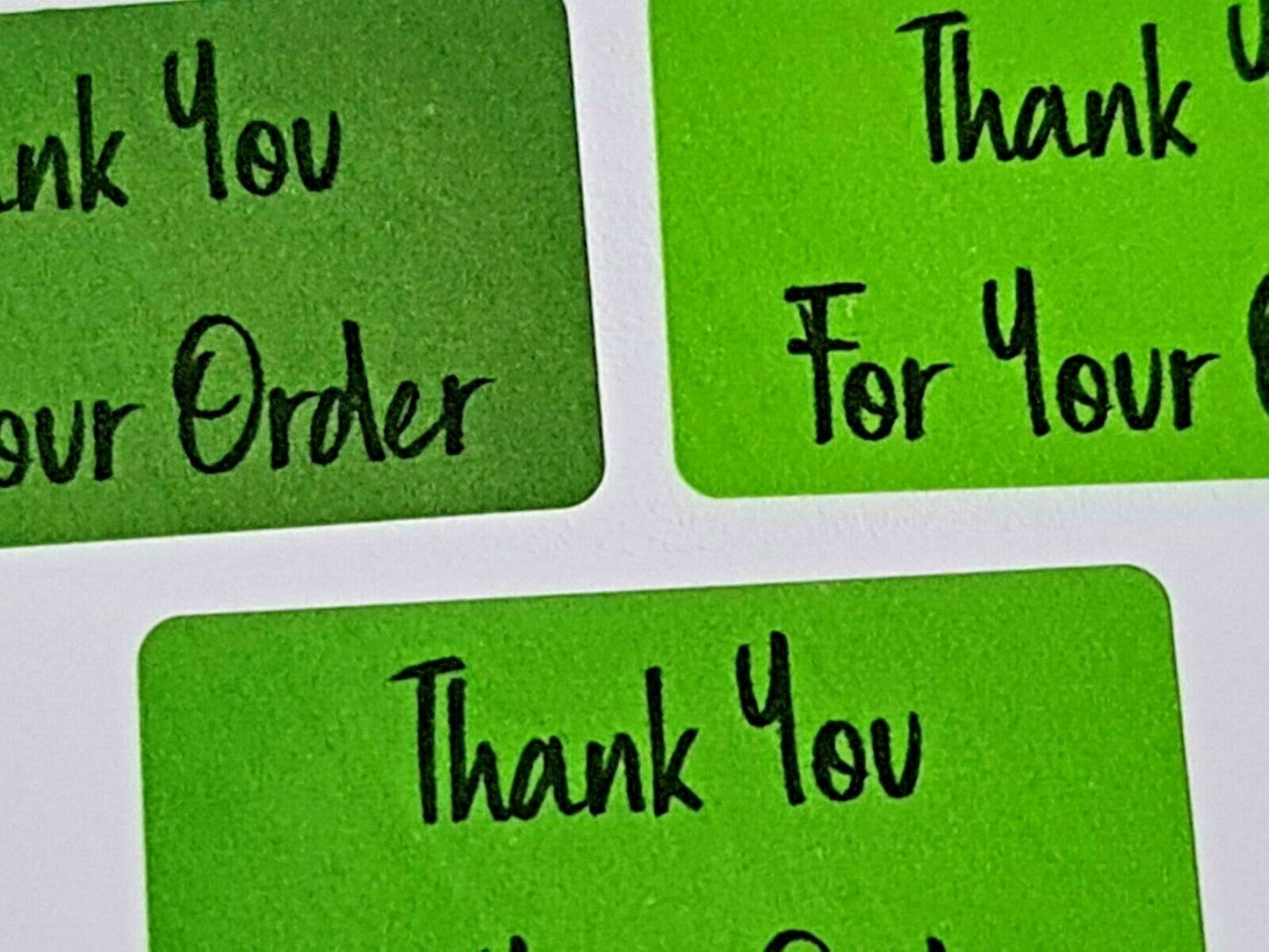 260 x Thank You for Your Order Labels Brushed Lime Green Matte Stickers