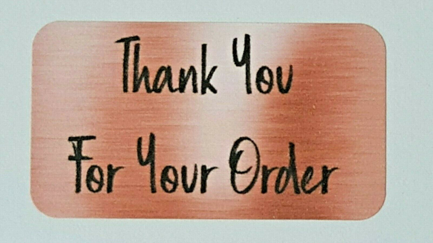 260 x Thank You for Your Order Labels Brushed Rose Gold Matte Labels Stickers