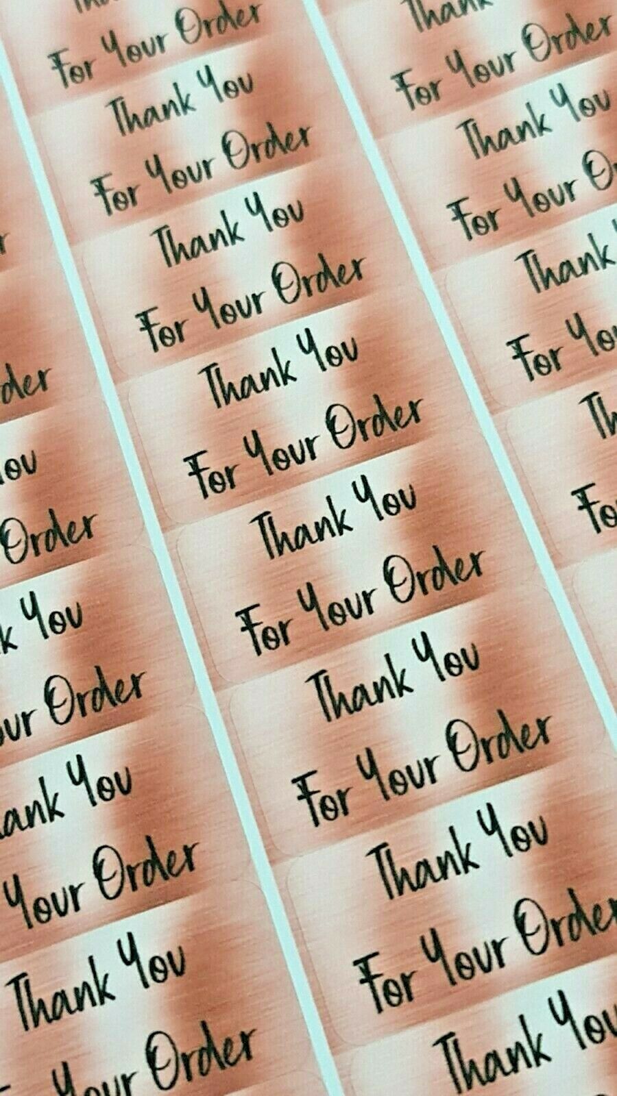 260 x Thank You for Your Order Labels Brushed Rose Gold Matte Labels Stickers