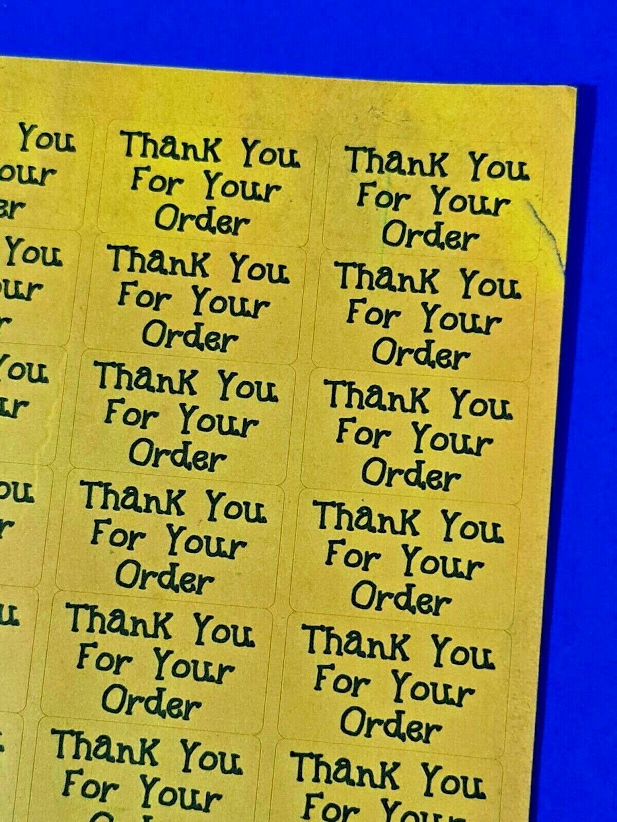 260 x Thank You for Your Order Sticky Labels TOP BANANA Yellow Matte Stickers