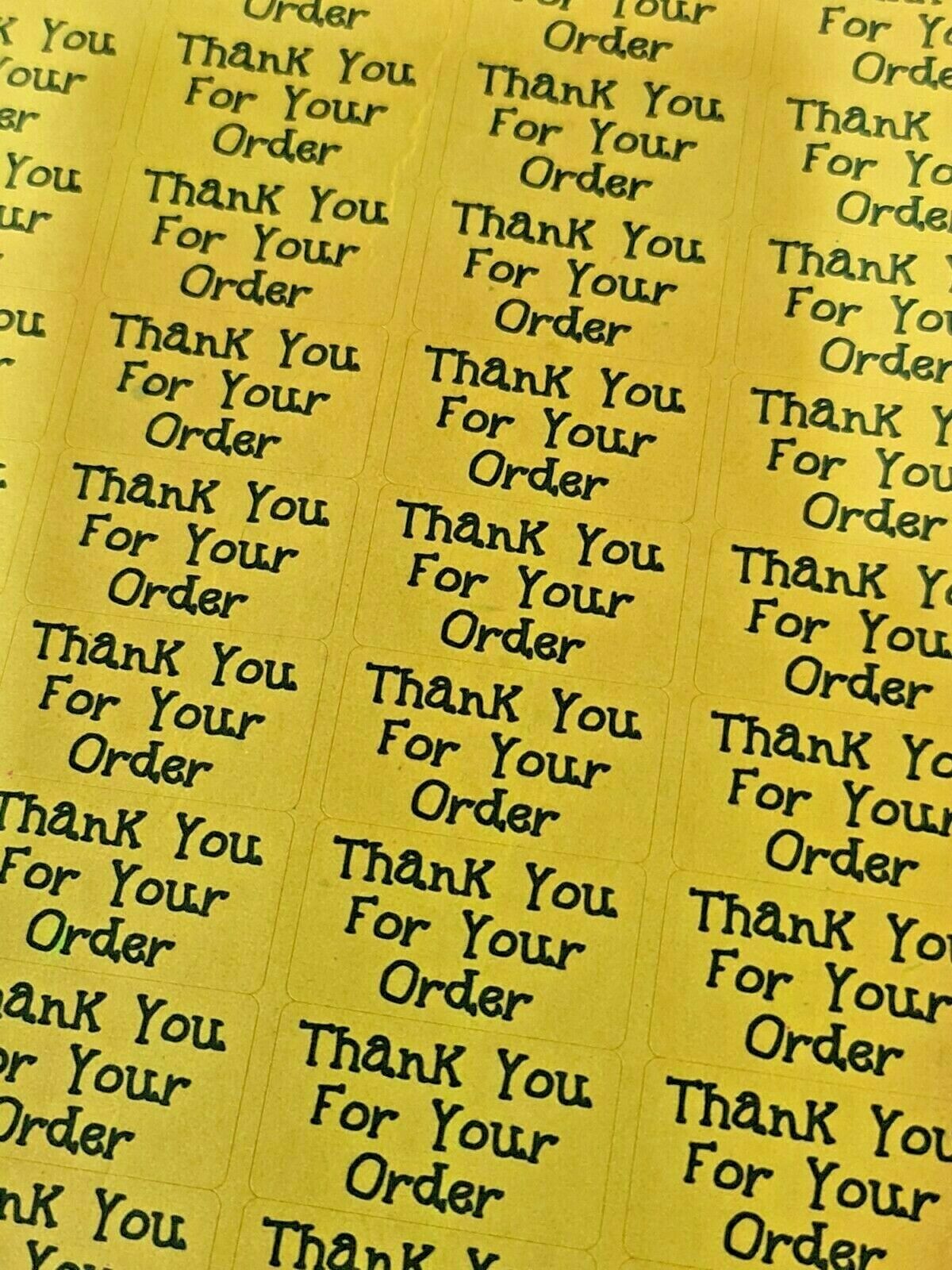 260 x Thank You for Your Order Sticky Labels TOP BANANA Yellow Matte Stickers