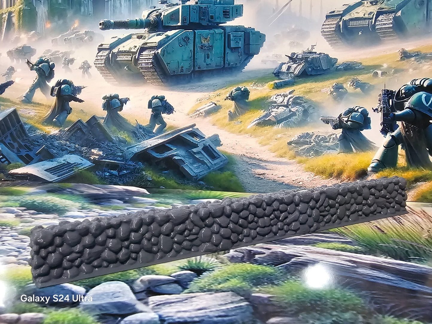 28mm Unpainted Grey Plastic 196mm long Stone Wall Bolt Action Table Top Wargames