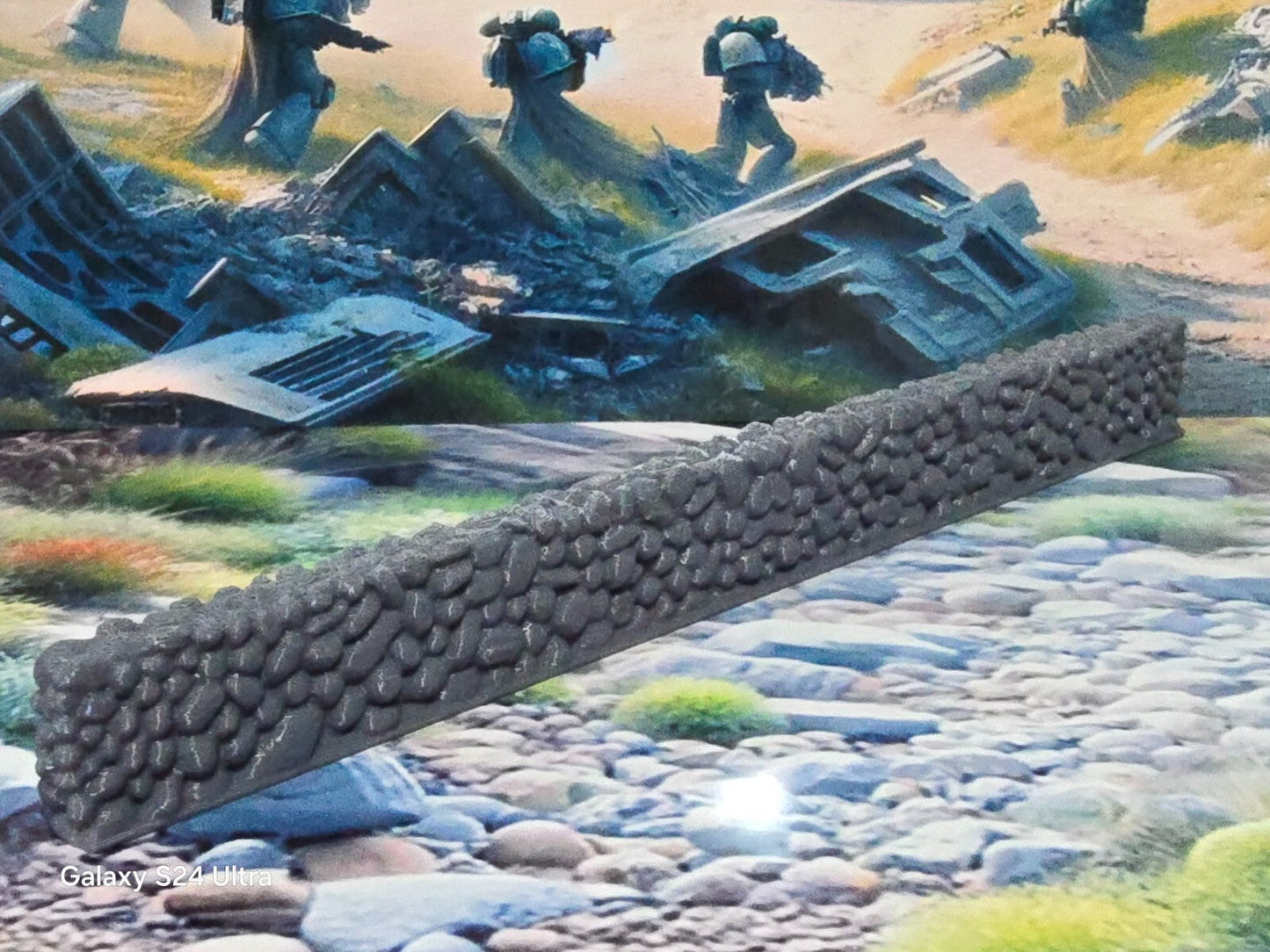 28mm Unpainted Grey Plastic 196mm long Stone Wall Bolt Action Table Top Wargames