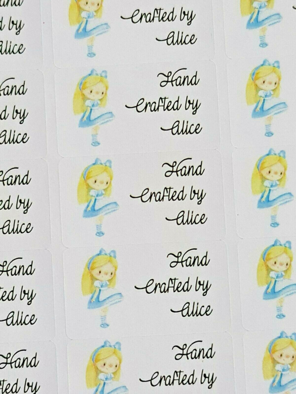 325 Alice in Wonderland Self Adhesive Handmade by Sticky Labels Stickers