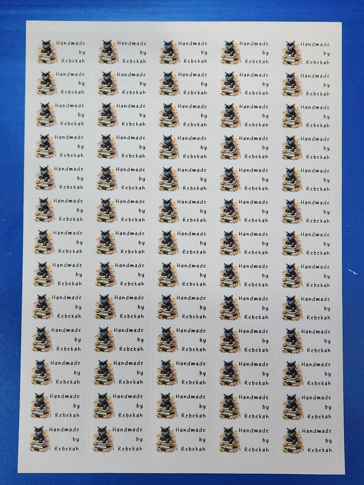 325 Black Cat Personalised Self Adhesive Address Handmade by Labels Stickers