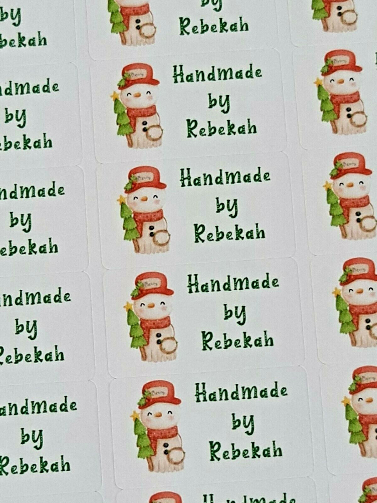 325 Christmas Personalised Self Adhesive Handmade by Sticky Labels Stickers