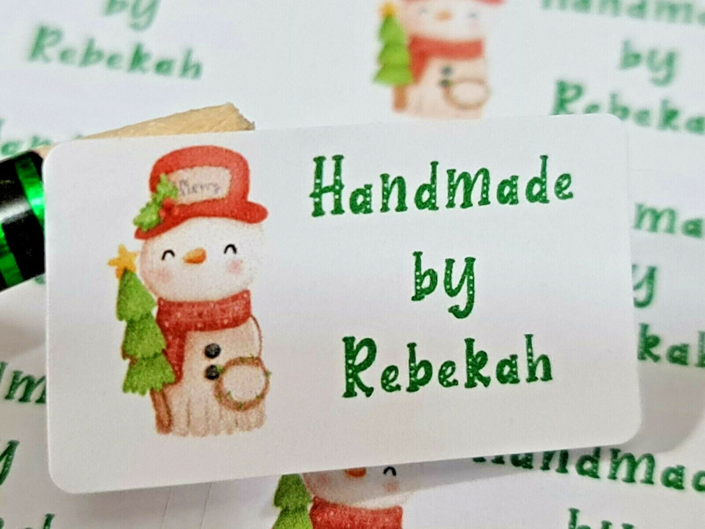 325 Christmas Personalised Self Adhesive Handmade by Sticky Labels Stickers
