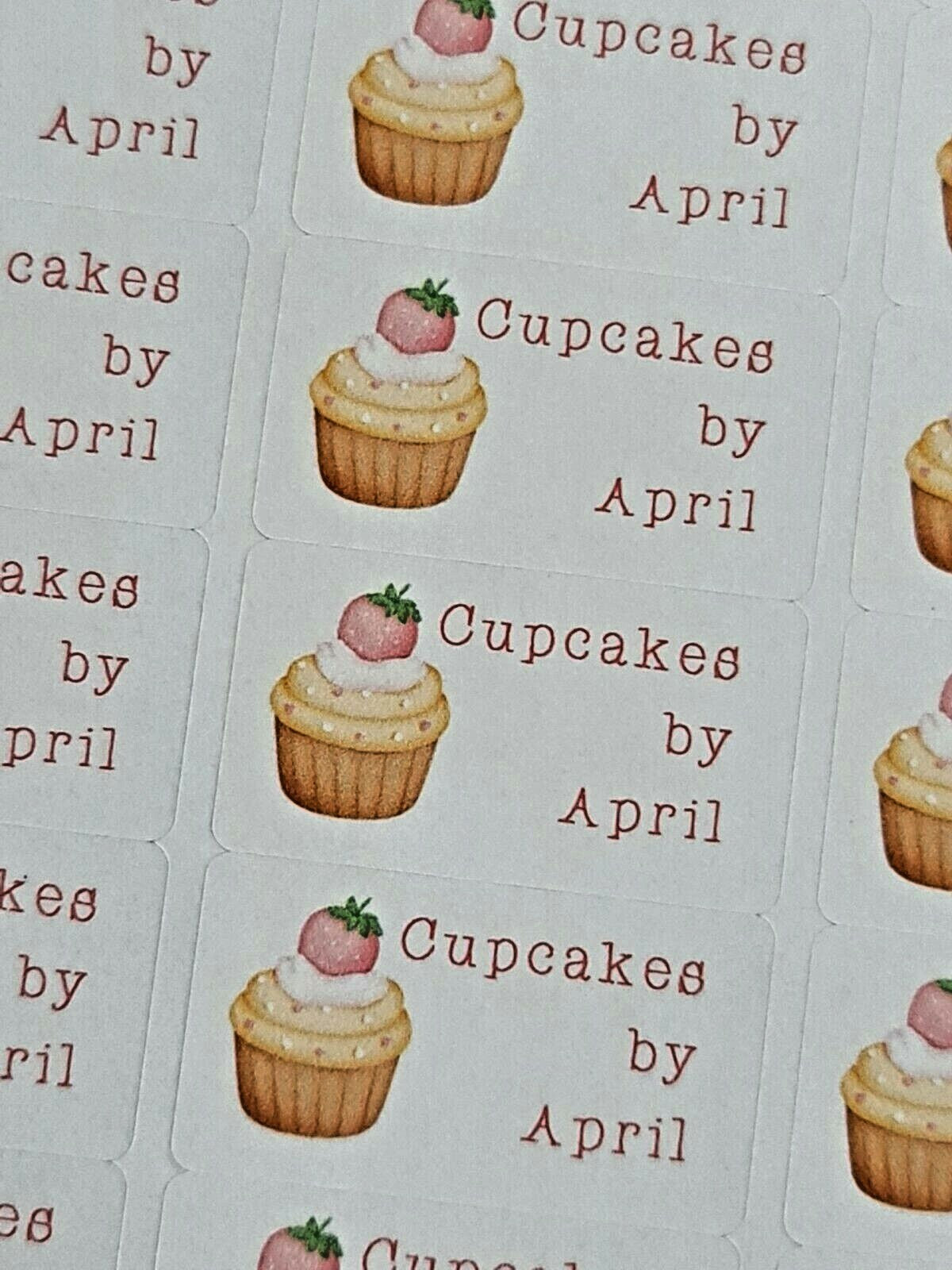 325 Cupcake Personalised Self Adhesive Handmade by Sticky Labels Stickers