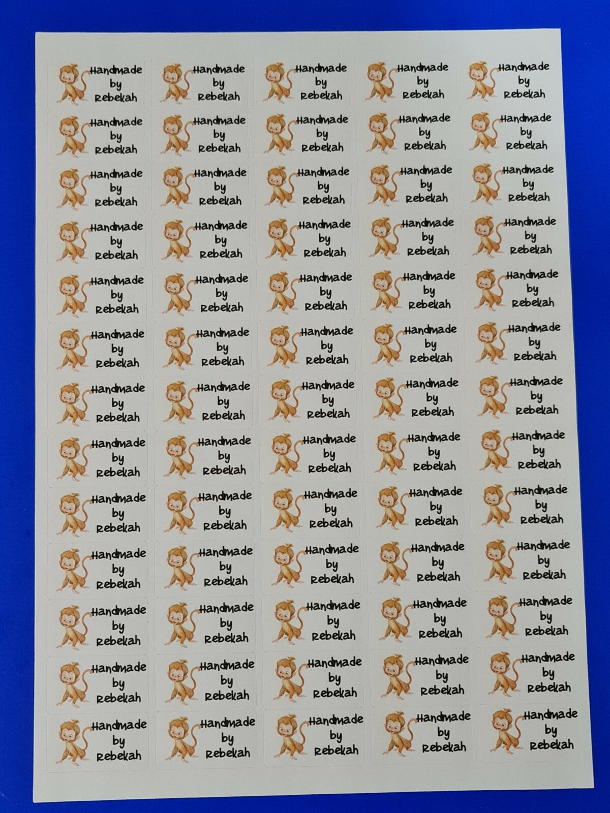 325 Cute Cheeky Monkey Personalised Self Adhesive Handmade by Labels Stickers