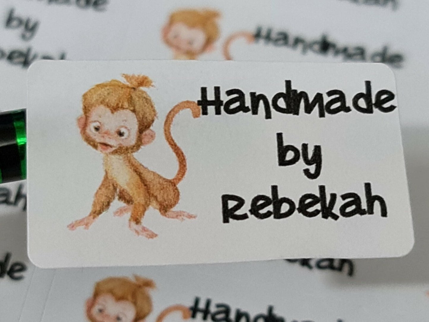 325 Cute Cheeky Monkey Personalised Self Adhesive Handmade by Labels Stickers