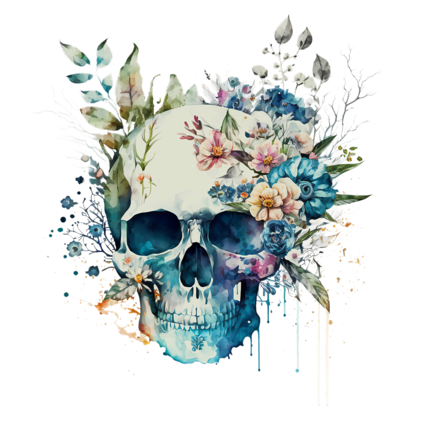 325 Floral Skull Gothic Personalised Self Adhesive Address Handmade by Labels