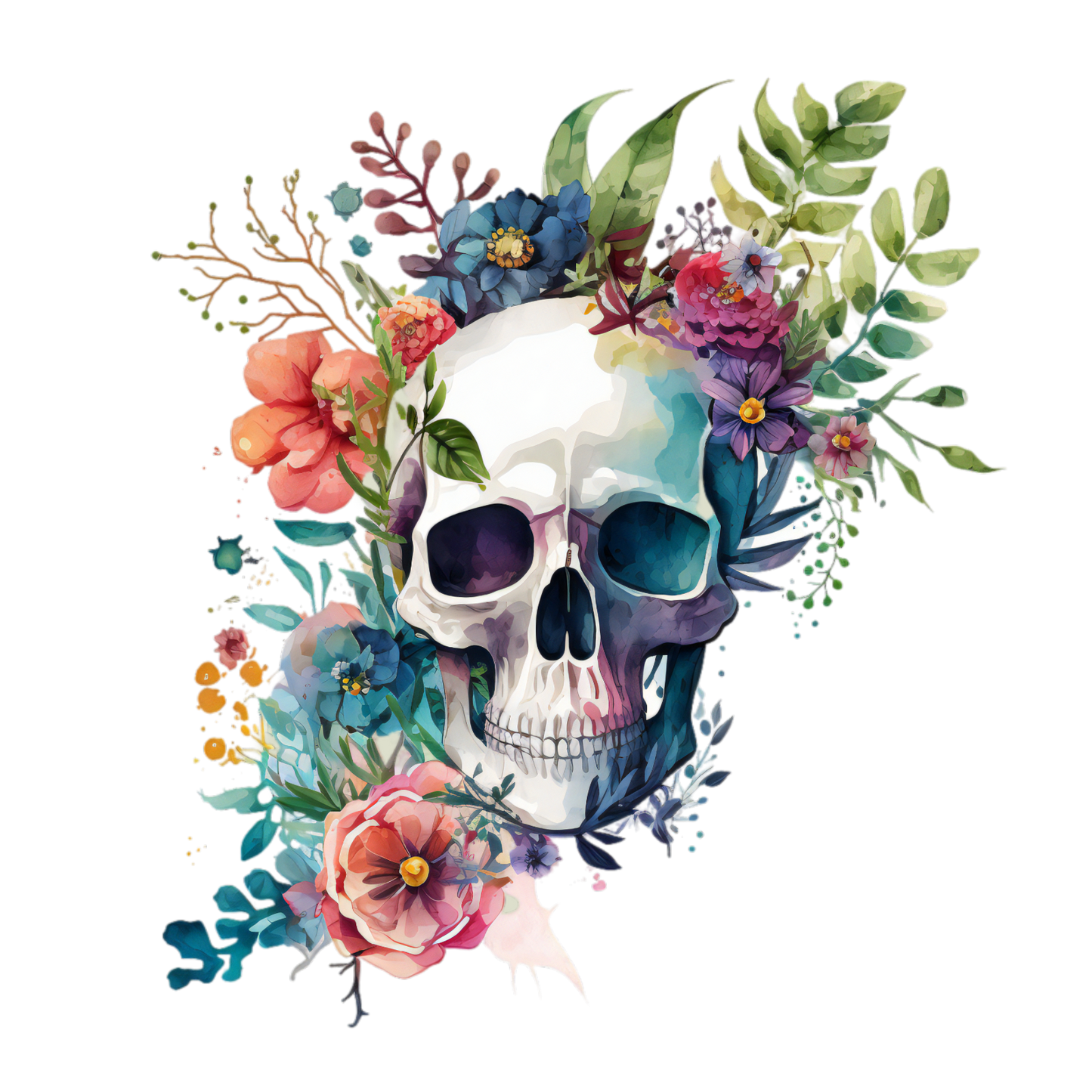 325 Floral Skull Gothic Personalised Self Adhesive Address Handmade by Labels
