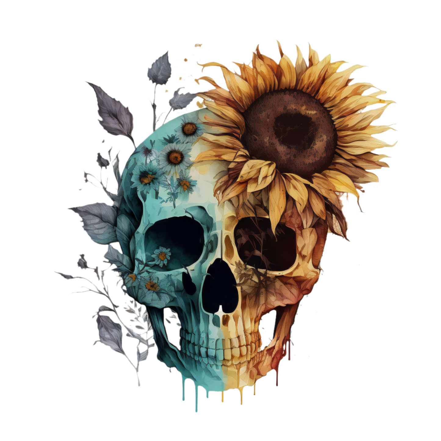 325 Floral Skull Gothic Personalised Self Adhesive Address Handmade by Labels