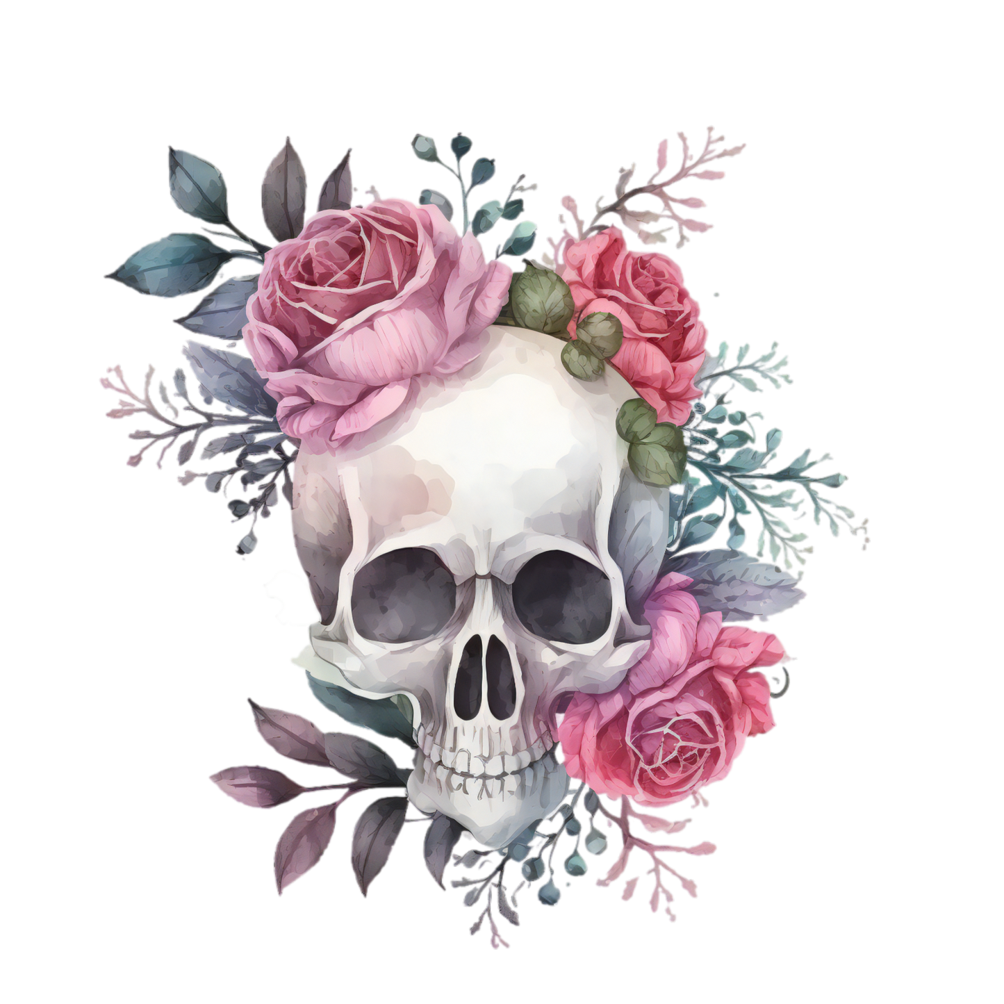 325 Floral Skull Gothic Personalised Self Adhesive Address Handmade by Labels