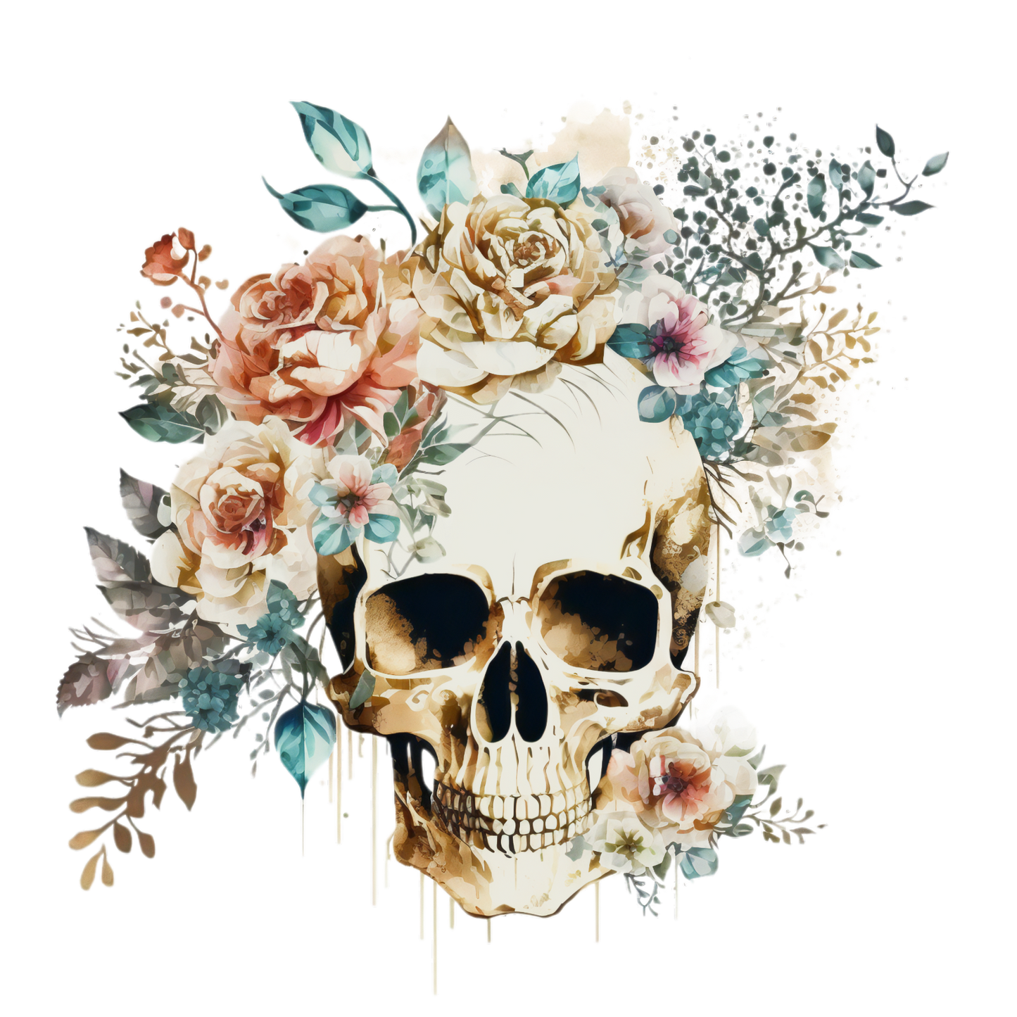 325 Floral Skull Gothic Personalised Self Adhesive Address Handmade by Labels