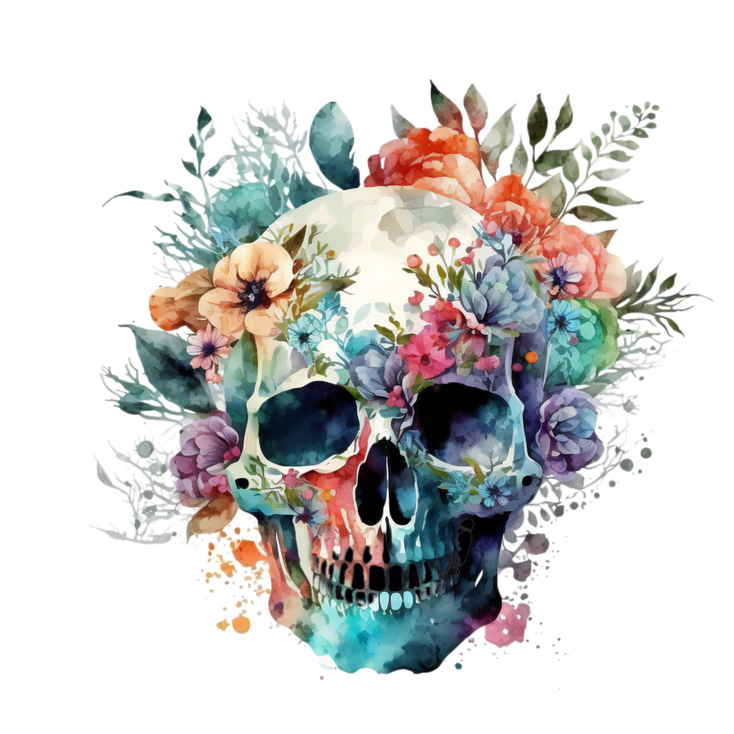 325 Floral Skull Gothic Personalised Self Adhesive Address Handmade by Labels
