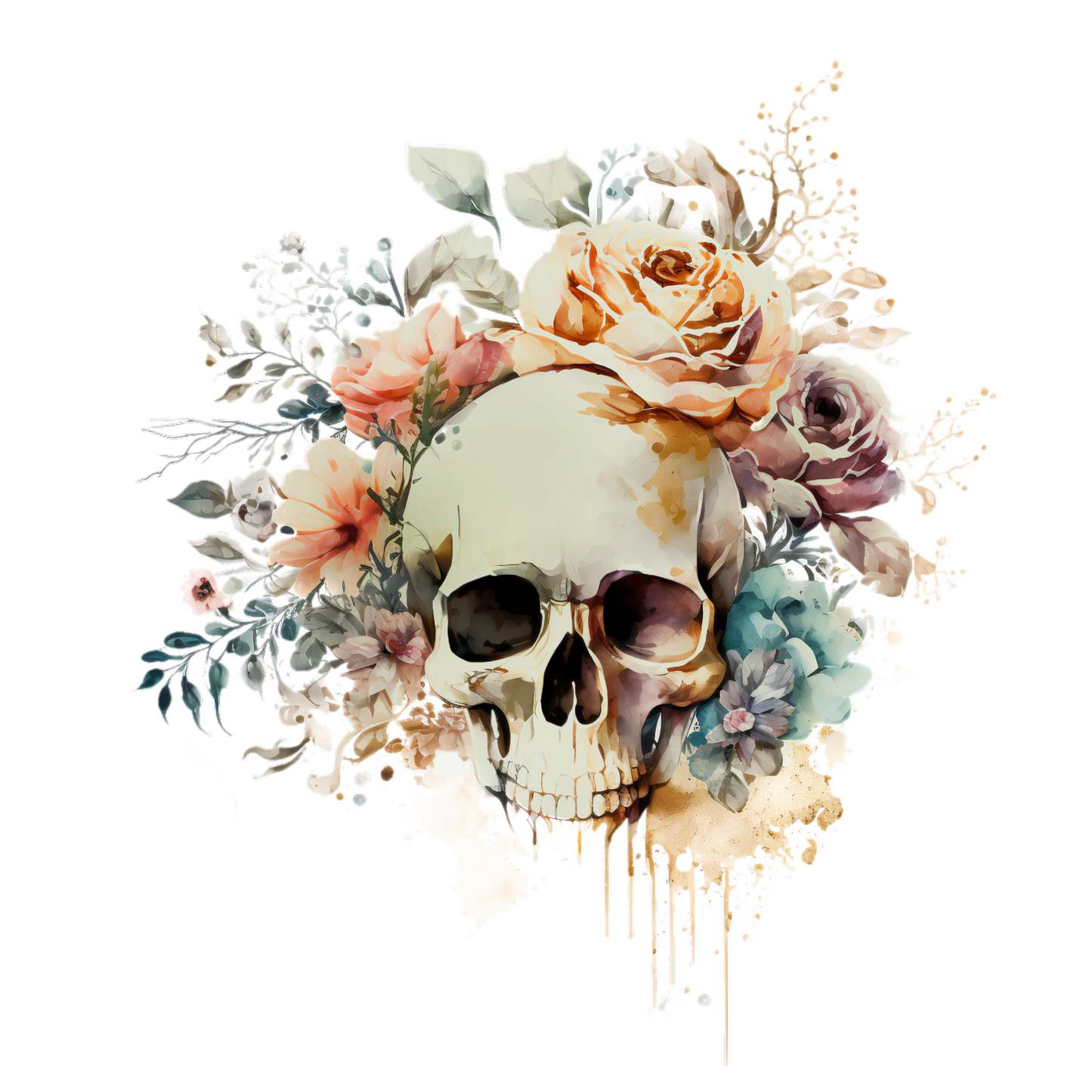 325 Floral Skull Gothic Personalised Self Adhesive Address Handmade by Labels