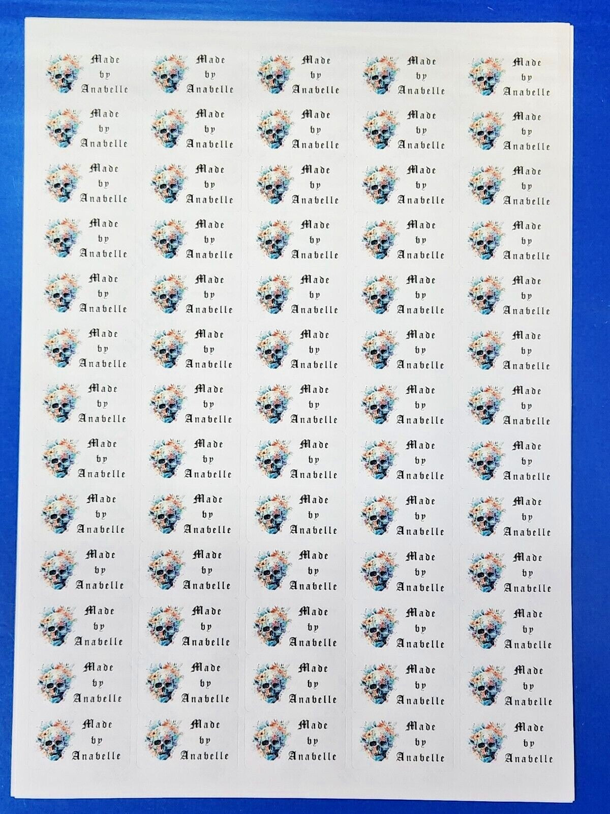 325 Floral Skull Gothic Personalised Self Adhesive Address Handmade by Labels