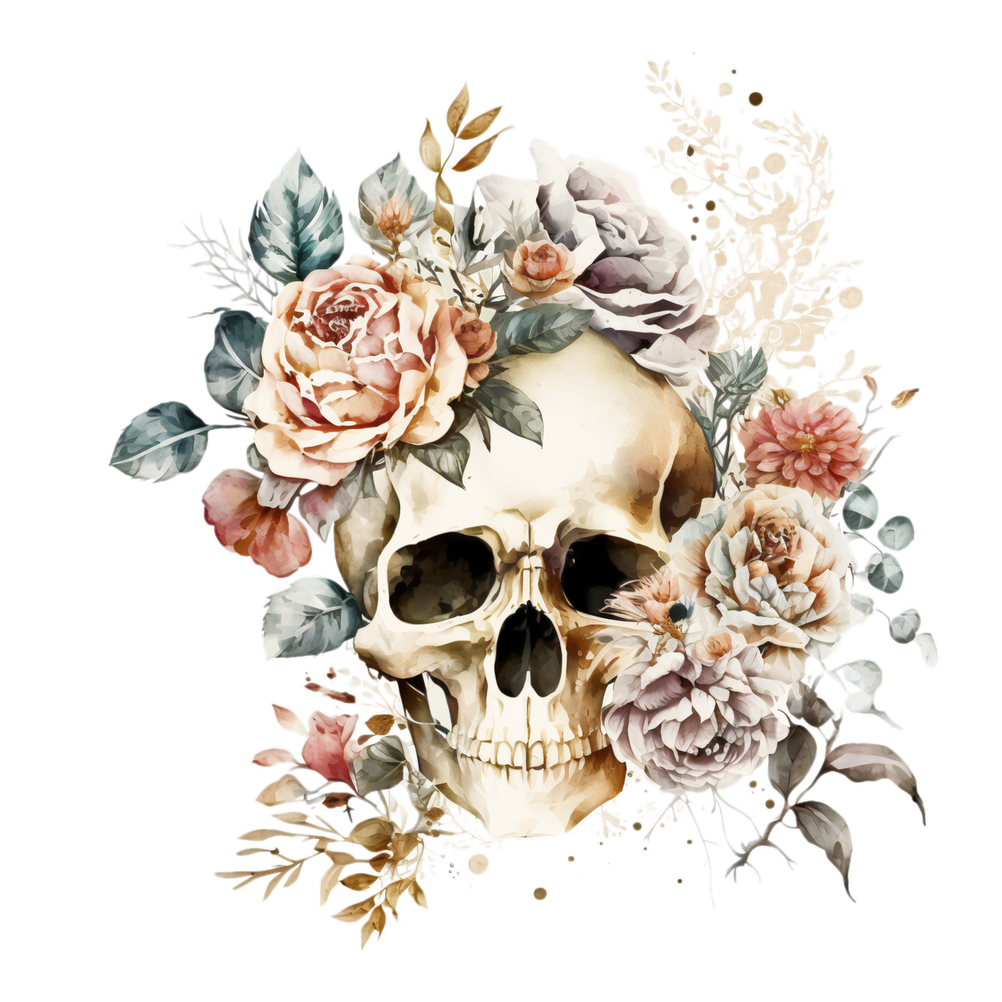325 Floral Skull Gothic Personalised Self Adhesive Address Handmade by Labels