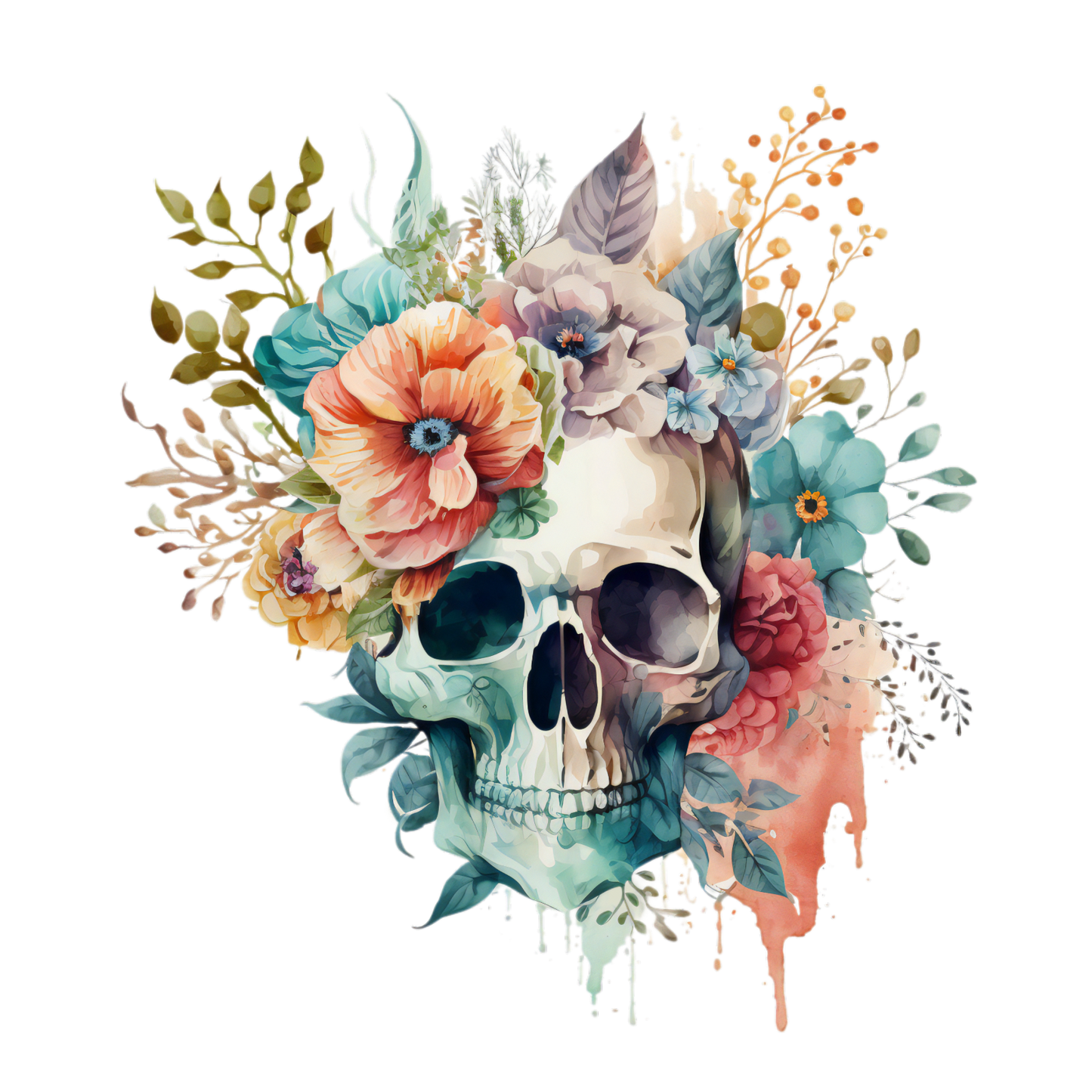 325 Floral Skull Gothic Personalised Self Adhesive Address Handmade by Labels