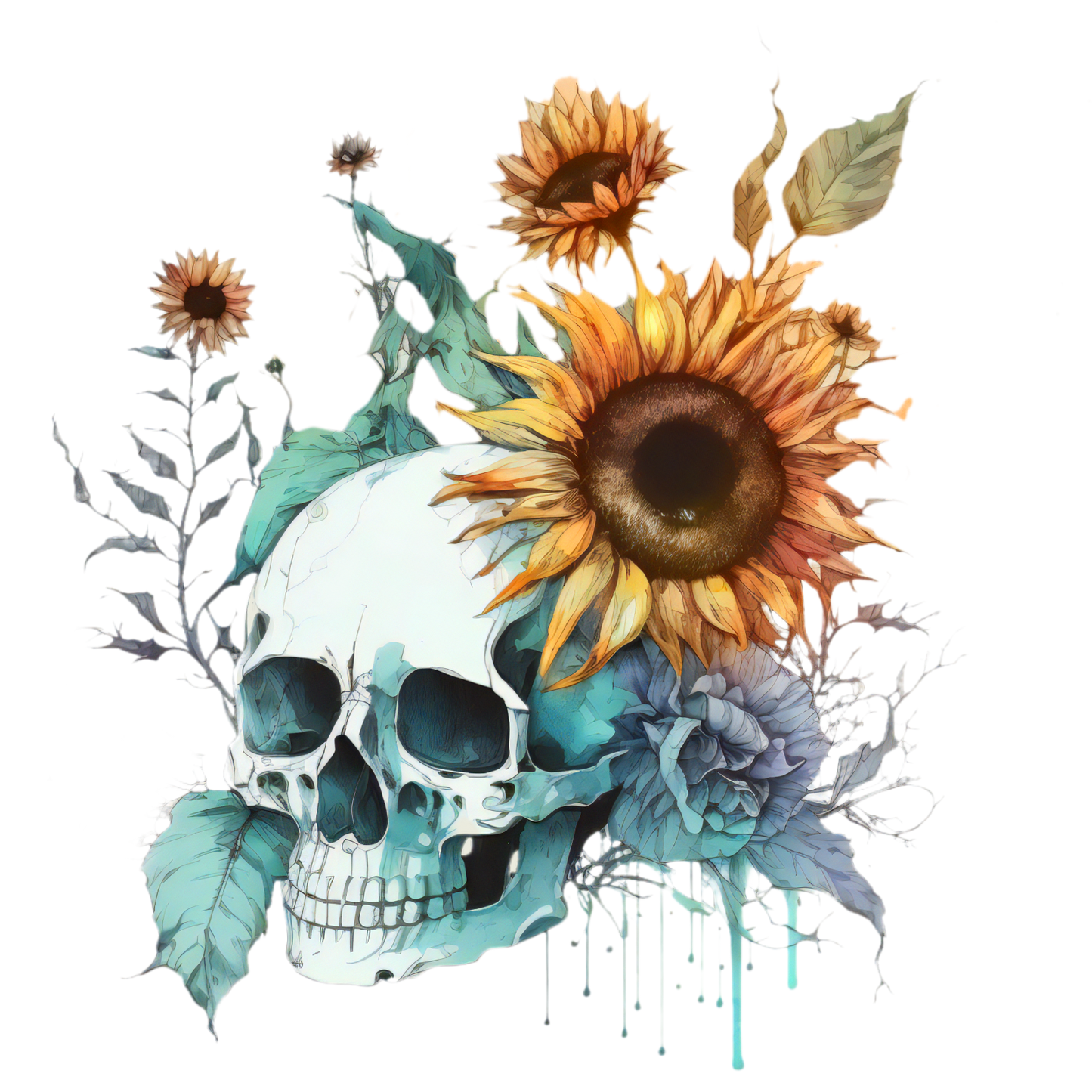 325 Floral Skull Gothic Personalised Self Adhesive Address Handmade by Labels