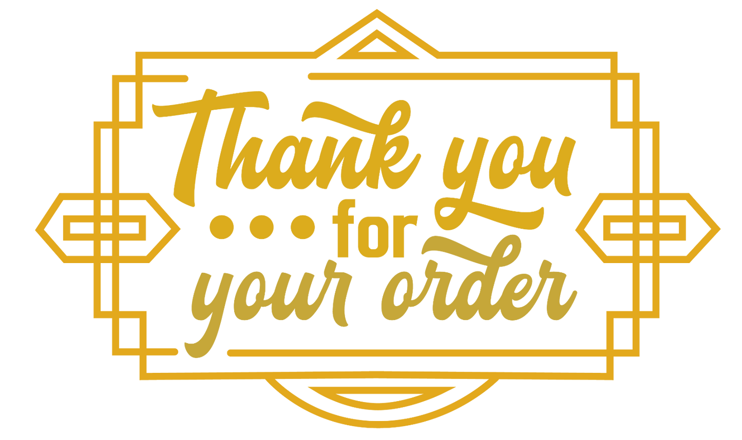 325 x Art Deco Style Thank You for Your Order Labels Matte Labels Stickers