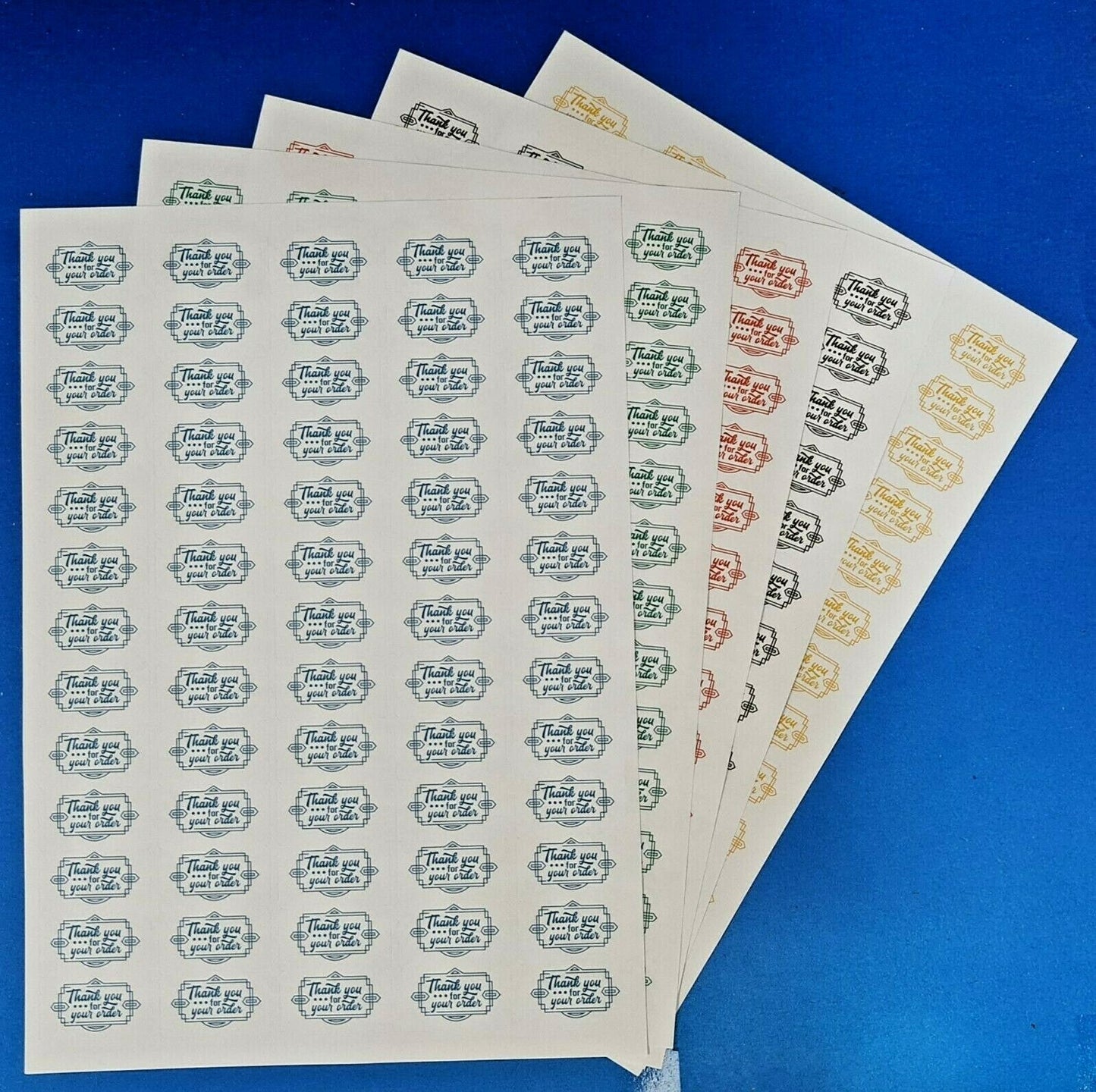325 x Art Deco Style Thank You for Your Order Labels Matte Labels Stickers