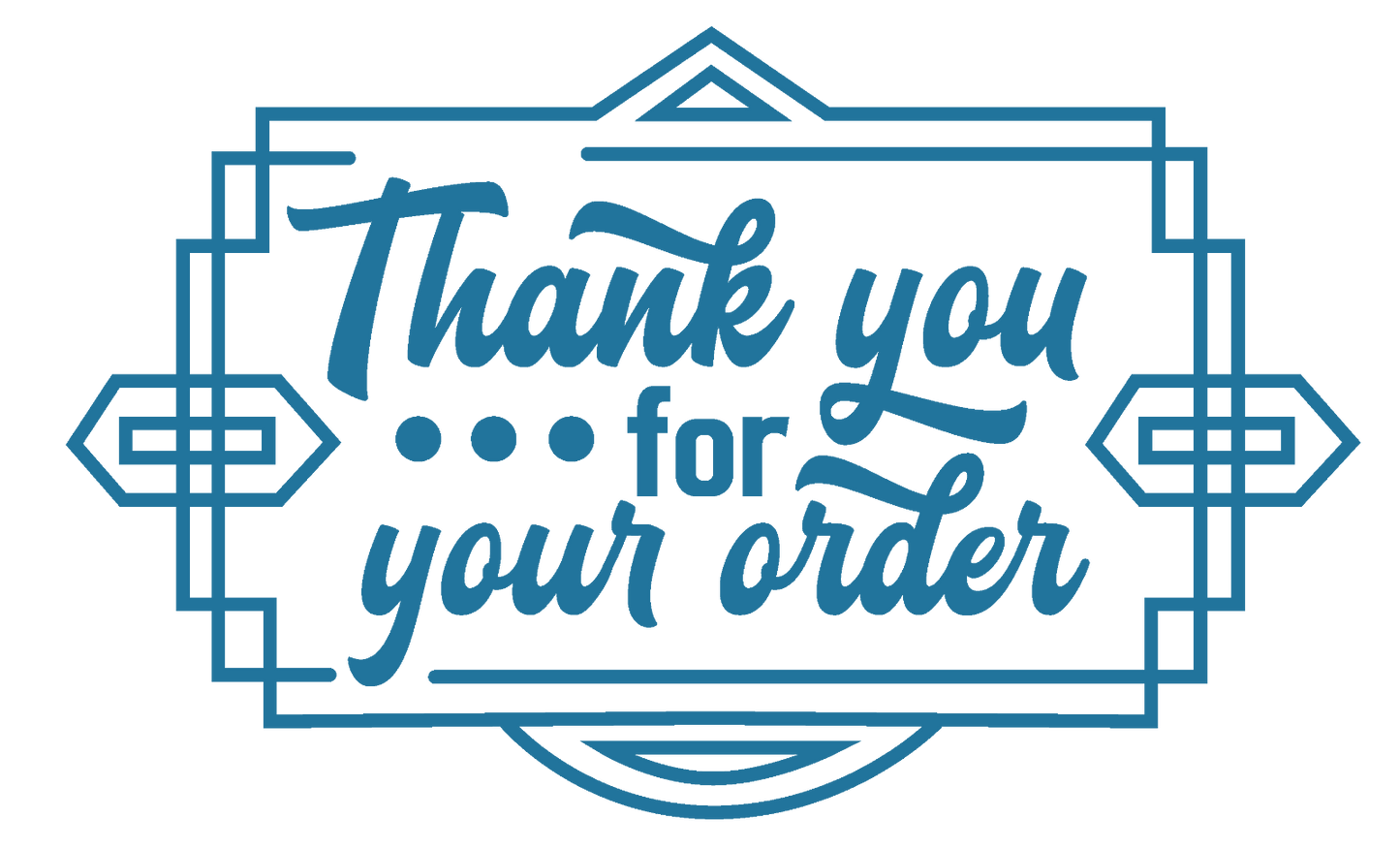 325 x Art Deco Style Thank You for Your Order Labels Matte Labels Stickers