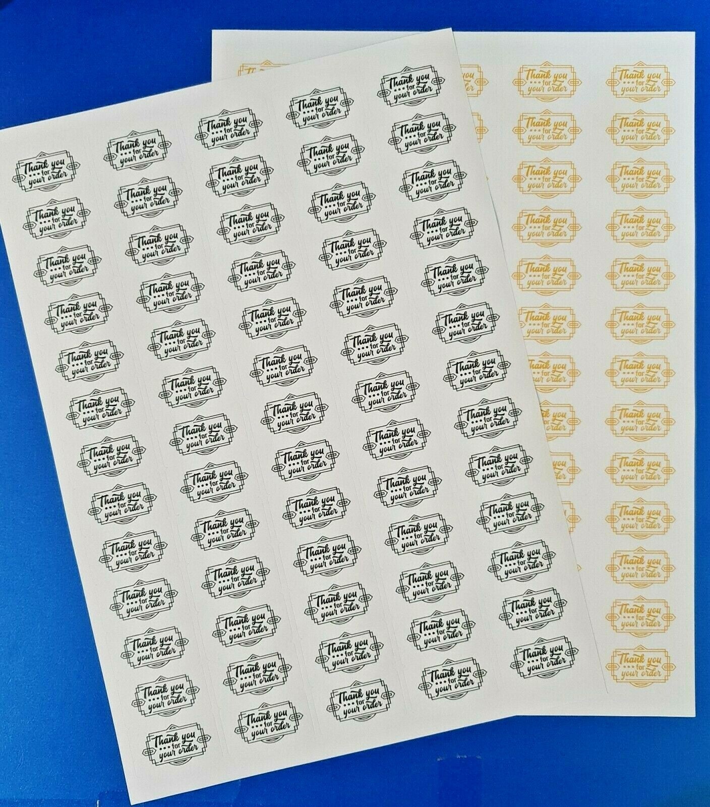325 x Art Deco Style Thank You for Your Order Labels Matte Labels Stickers