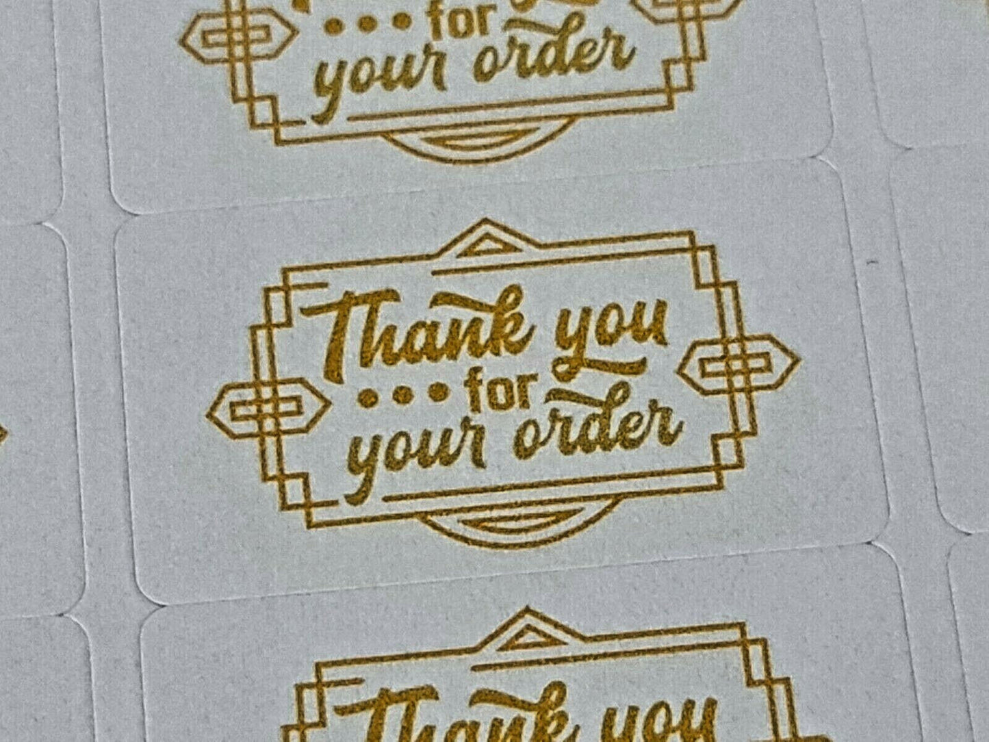 325 x Art Deco Style Thank You for Your Order Labels Matte Labels Stickers