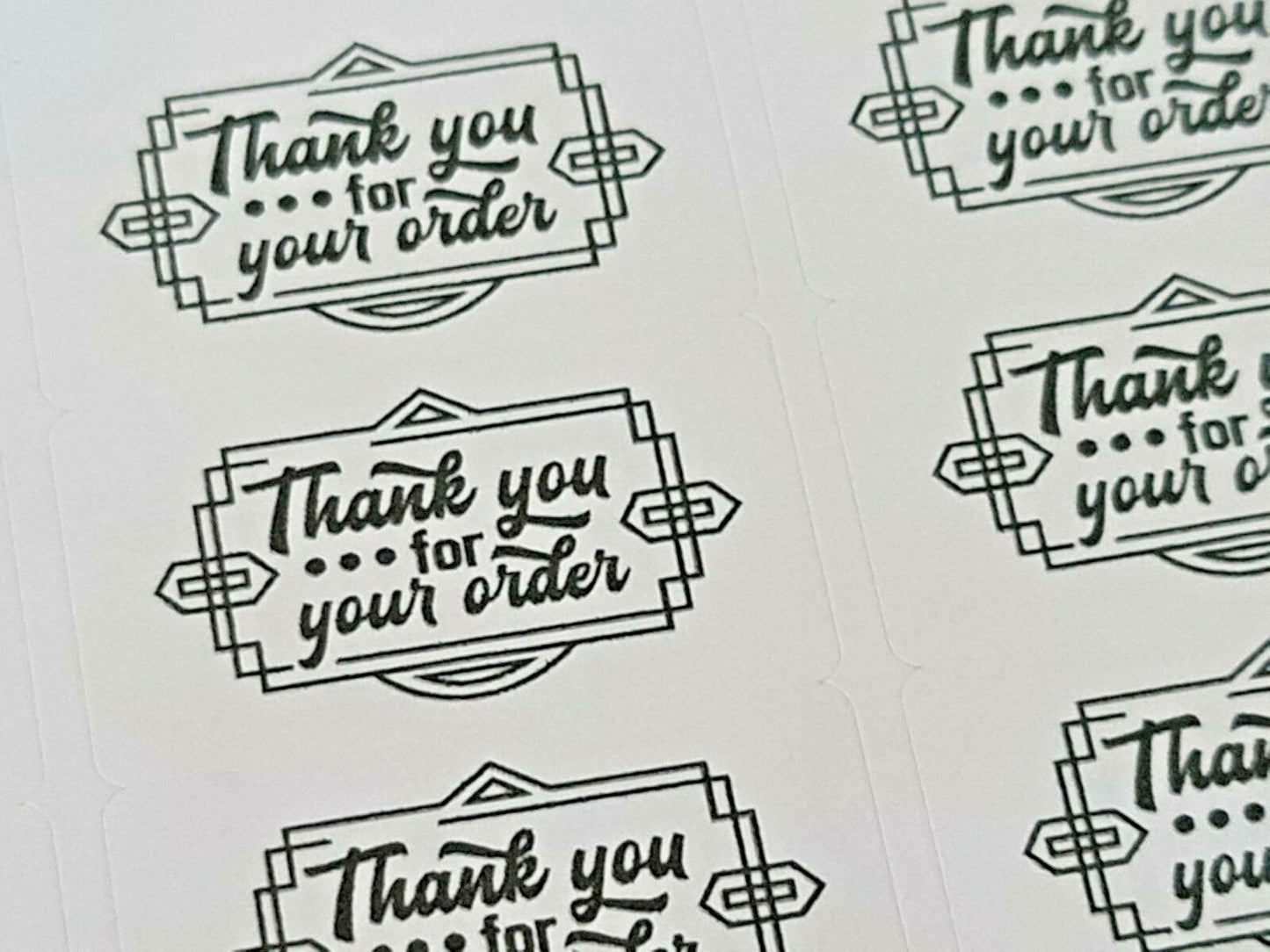 325 x Art Deco Style Thank You for Your Order Labels Matte Labels Stickers