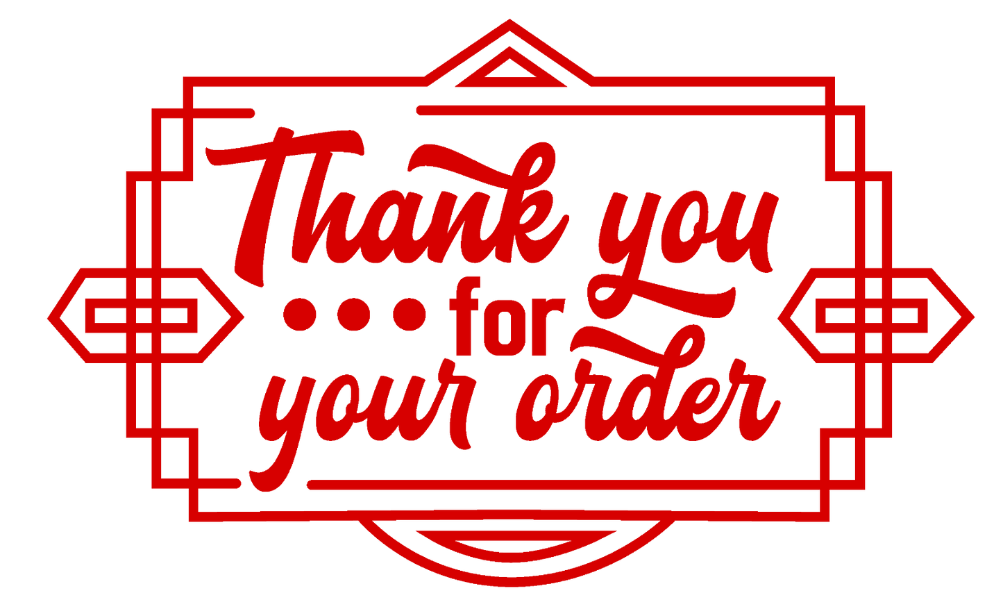 325 x Art Deco Style Thank You for Your Order Labels Matte Labels Stickers