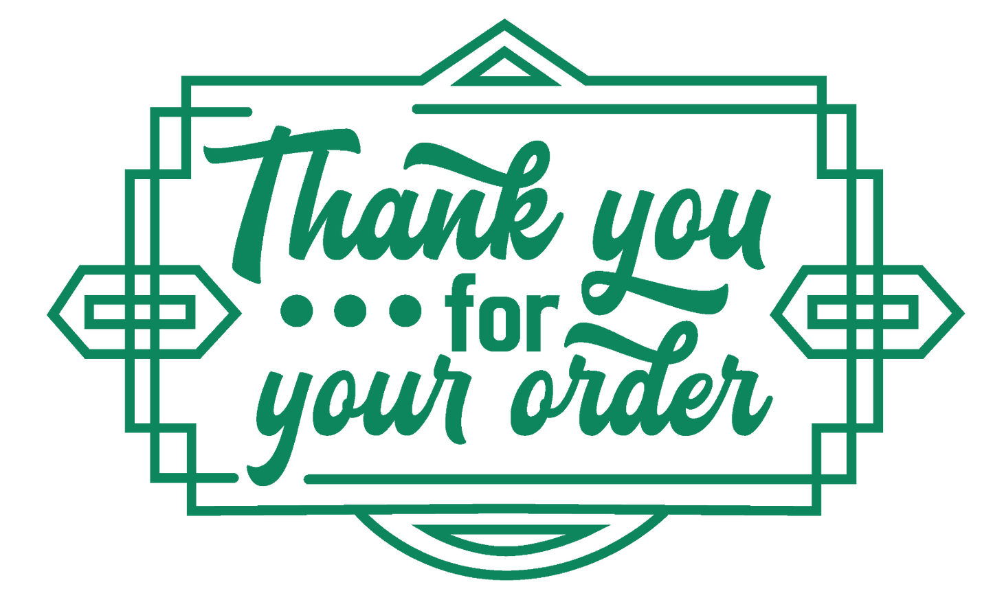 325 x Art Deco Style Thank You for Your Order Labels Matte Labels Stickers