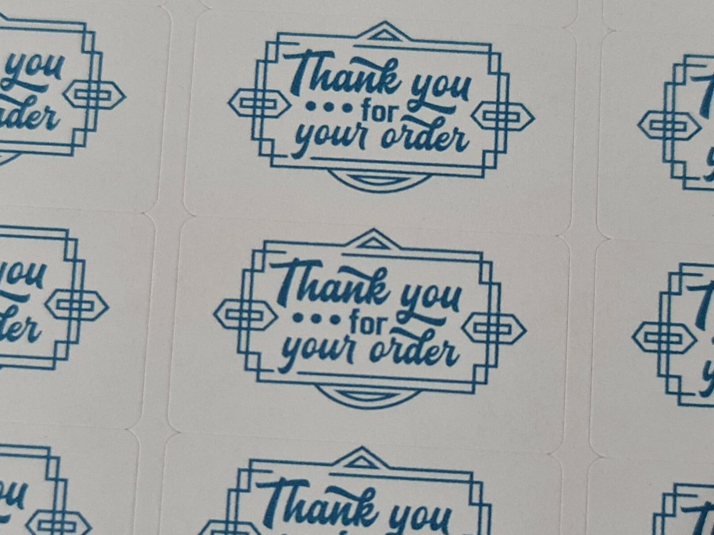 325 x Art Deco Style Thank You for Your Order Labels Matte Labels Stickers