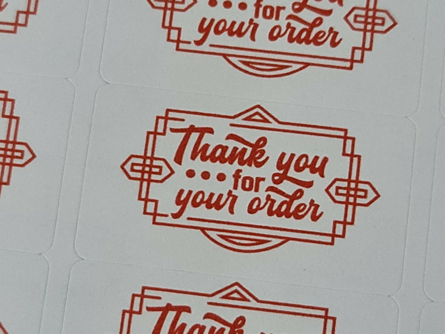 325 x Art Deco Style Thank You for Your Order Labels Matte Labels Stickers