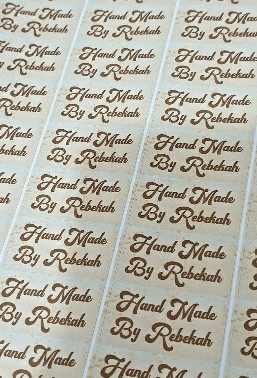 325 x Hand Made by Craft Labels Brown Vintage Paper Style Matte Labels Stickers