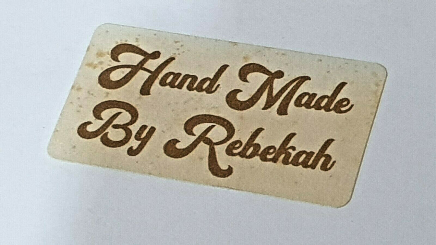 325 x Hand Made by Craft Labels Brown Vintage Paper Style Matte Labels Stickers