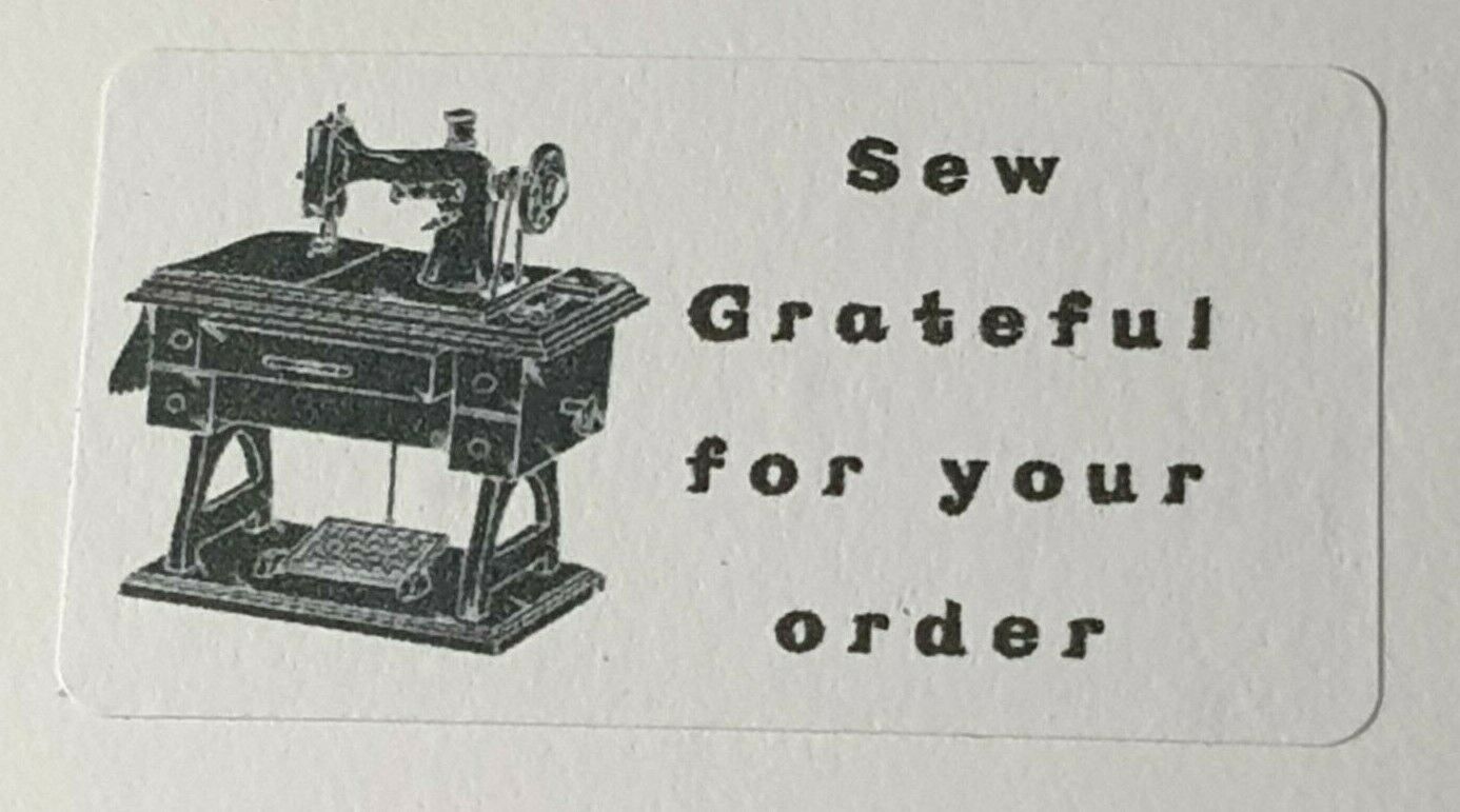325 x Sew Grateful for Your Order Labels Vintage Sewing Matte Labels Stickers