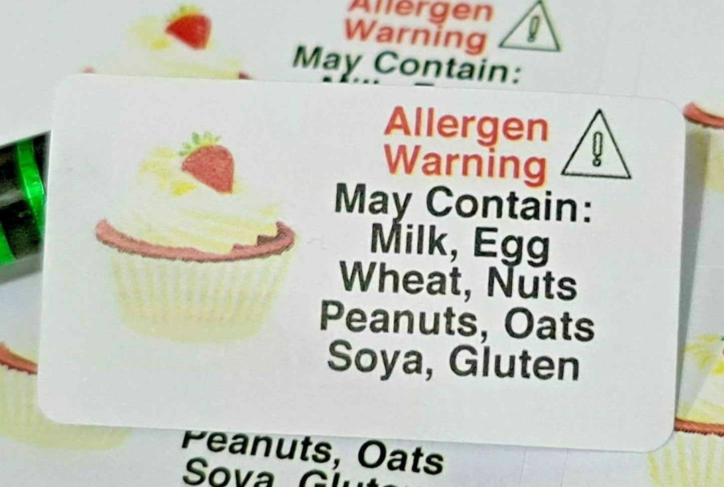 325 x Small Cupcake Allergy Allergen Advice Warning Stickers Sticky Labels