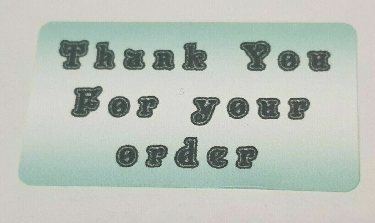 325 x Thank You for Your Order Labels Art Deco Mint Green Matte Labels Stickers