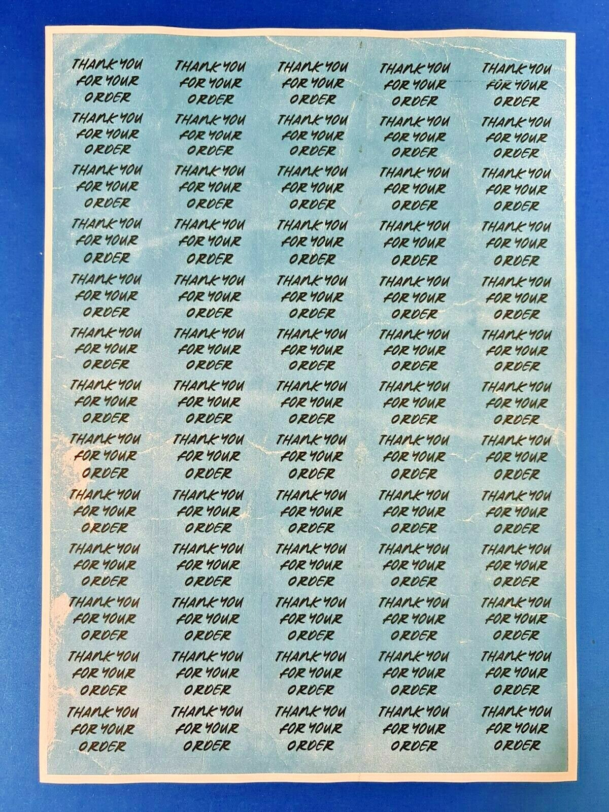 325 x Thank You for Your Order Labels Blue Vintage Style Matte Labels Stickers