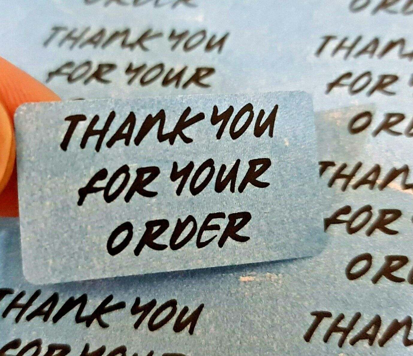325 x Thank You for Your Order Labels Blue Vintage Style Matte Labels Stickers